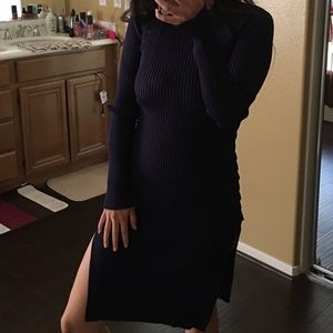 Fashion Nova baby blue ribbed dress